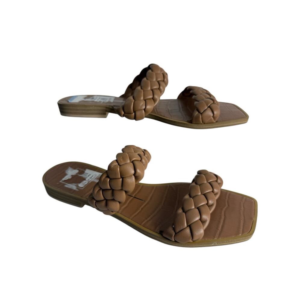 Dolce Vita Sandals Womens 6 Indy Caramel Stella Brown Braided‎ Slip On Shoes - Picture 5 of 6